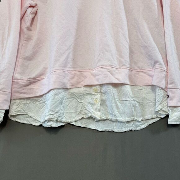 Tommy Hilfiger Women’s Pink Crewneck Size XL Cotton Polyester Rayon Preppy Style - Picture 2 of 15